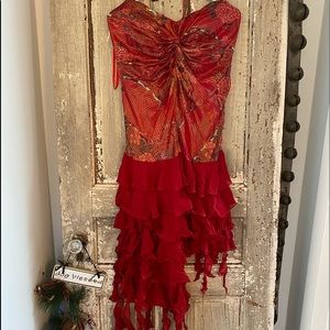 Sue Wong Nocturne Silk Beaded Evening Dress